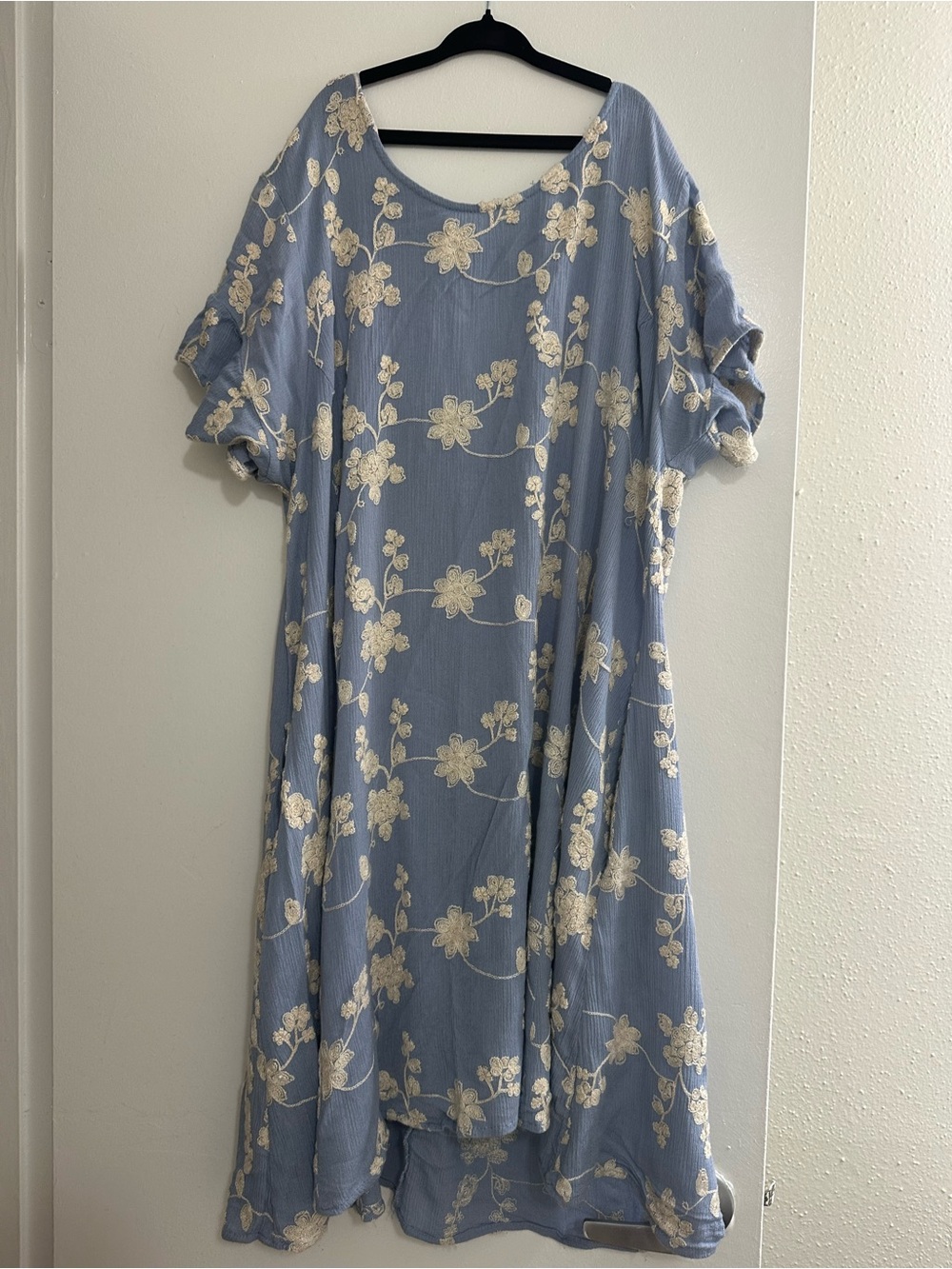 Umgee Light Blue Embroidered Women's Swing Dress